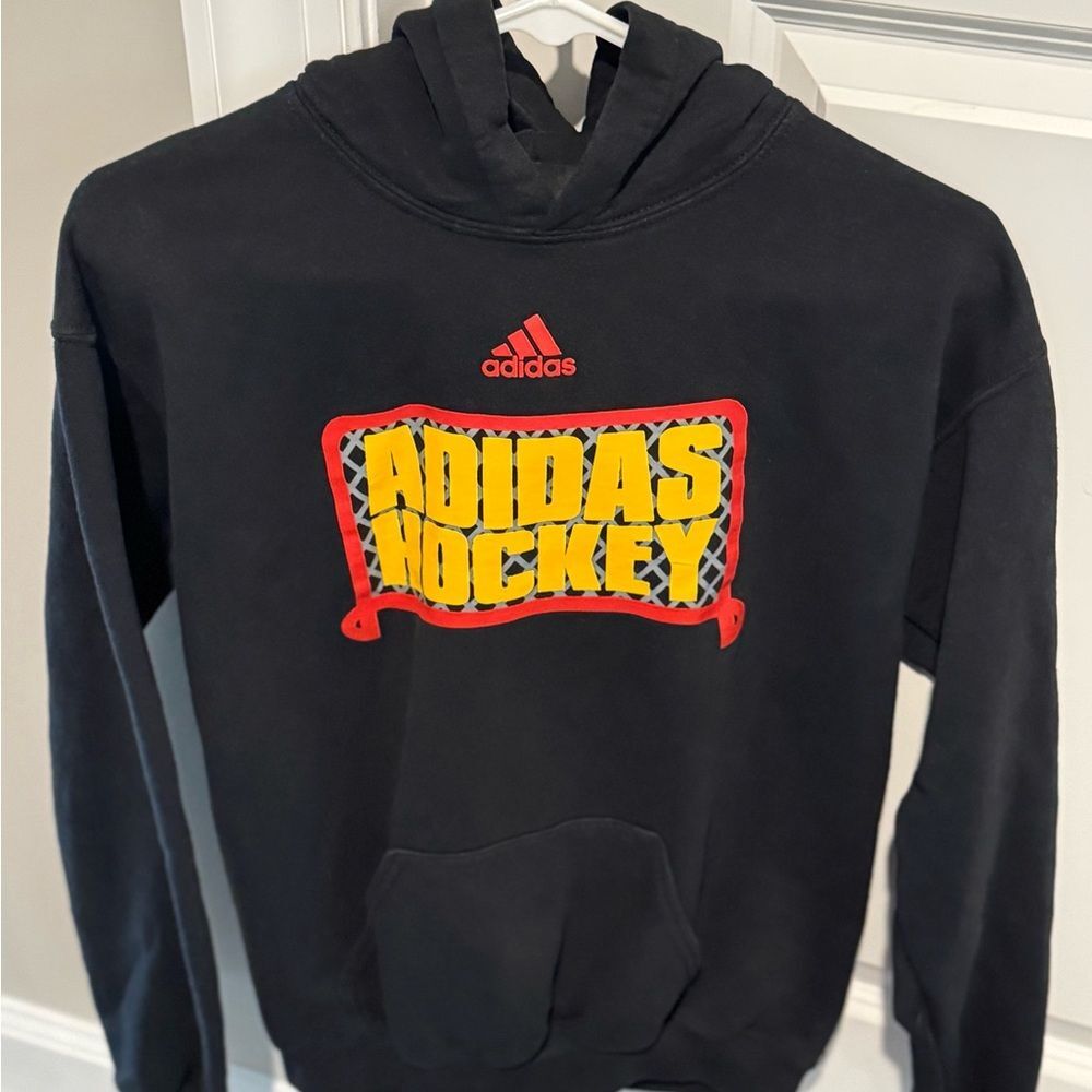 ADIDAS BRAND, Black Hockey Hoodie/Sweatshirt, Sz Men’s (Small) Clothing - Picture 6 of 6